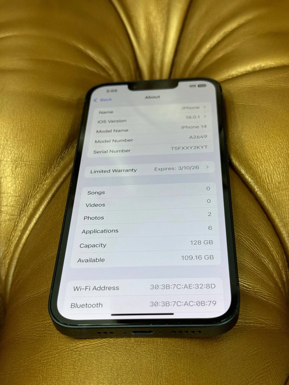 Apple iPhone 14 A2649 128GB Good Condition | Midnight Dark Blue | UNLOCKED 100%
